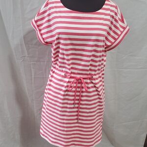 Pink and White Striped Dress